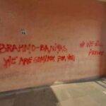 Several walls on Jawaharlal Nehru University (JNU) campus were defaced with anti-Brahmin slogan/ Photo Credit: MoneyControl