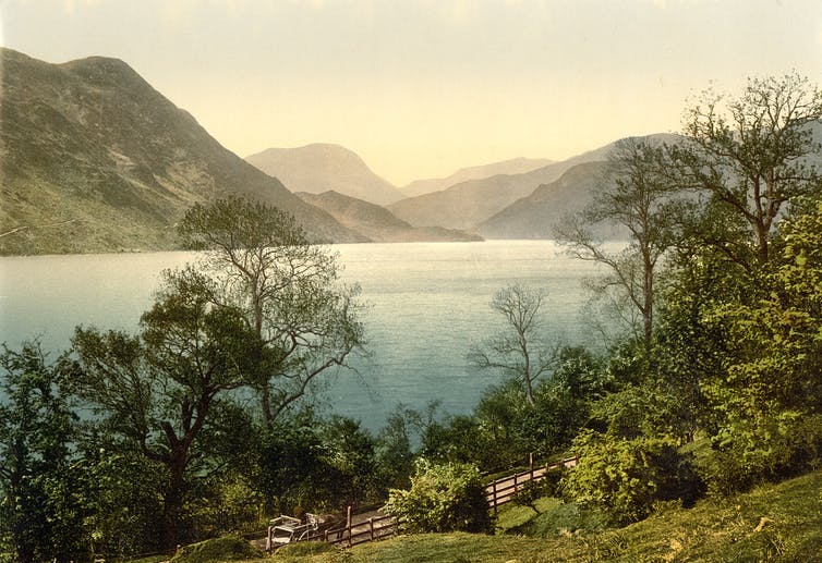 Ullswater from Gowbarrow Park in the Lake District where the Wordsworth walked often. Wikimedia