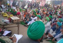 Farmers protests against the recently passed farm laws.