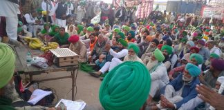 Farmers protests against the recently passed farm laws.