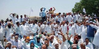 Farmers protesting against the recently passed farm laws.