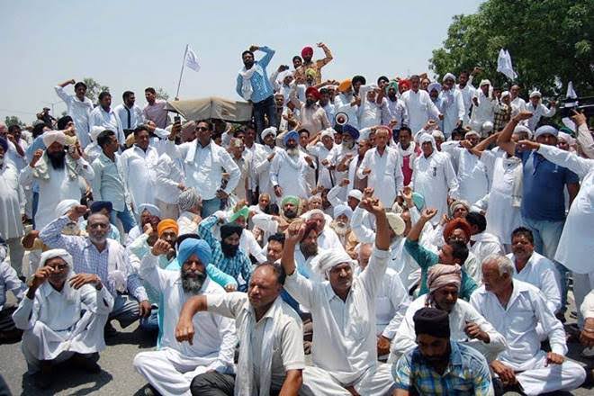 Farmers protesting against the recently passed farm laws.